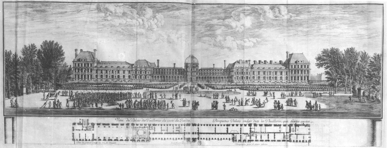 Vista del Palais des Tuileries desde los jardines de Israël Silvestre the Younger