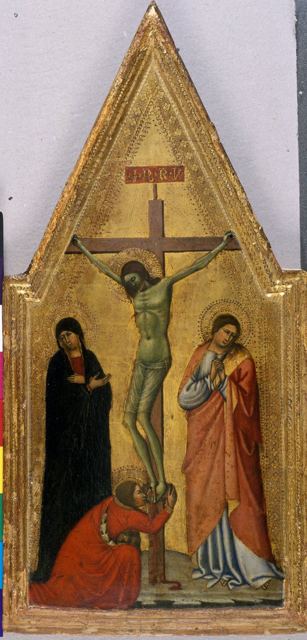 Cristo en la cruz con María, Juan y María Magdalena de Italian School