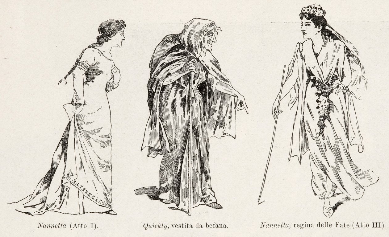 Vestuario de la ópera Falstaff de Verdi, de L