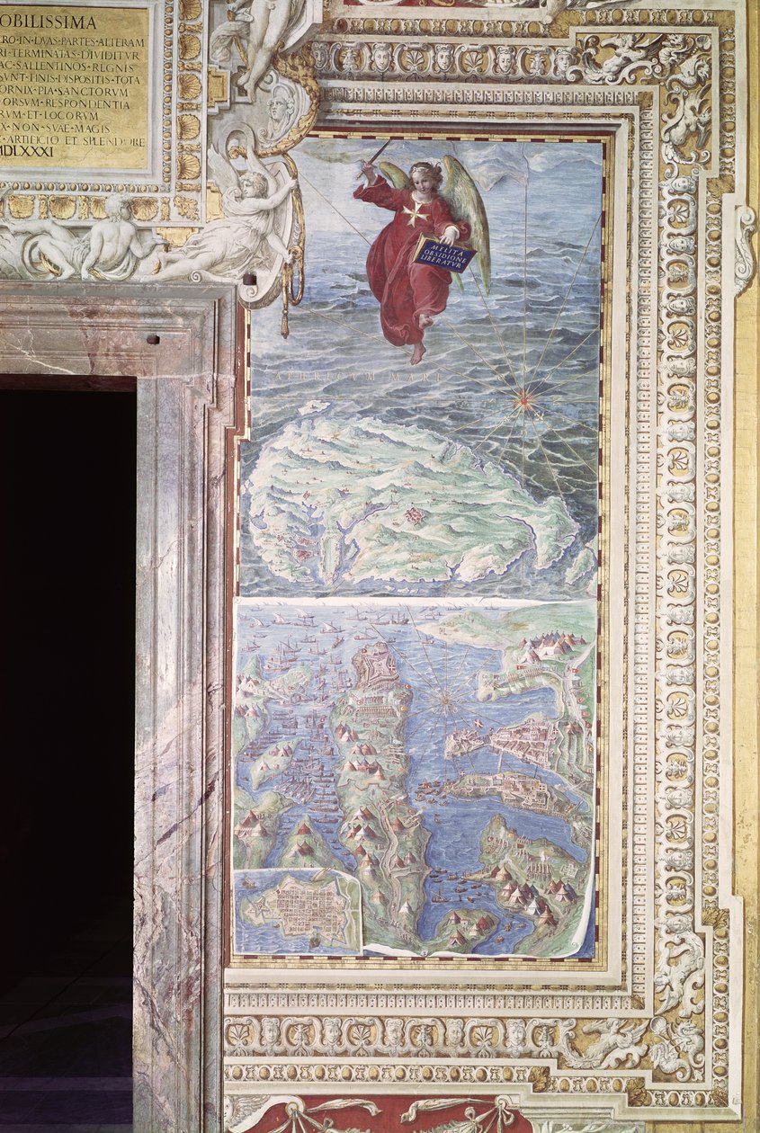 Mapa de Malta, (detalle) de Italian School