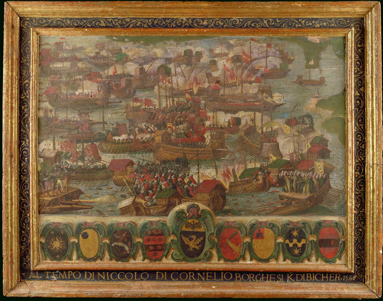 Batalla naval de Lepanto, 1571 de Italian School