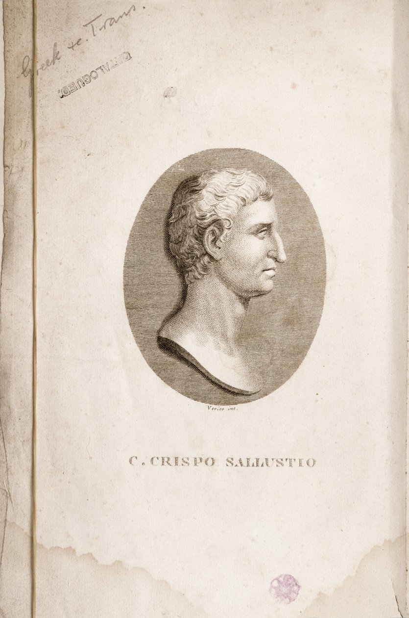 Retrato de Gayo Crispo Salustio, grabado por Antonio Verico de Italian School