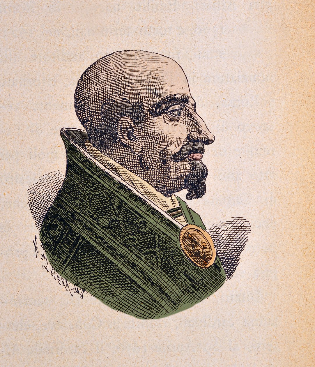 Retrato del Papa Clemente IX (Clemente o Clemens) (1667-1669), 1898 (grabado con coloración posterior) de Italian School