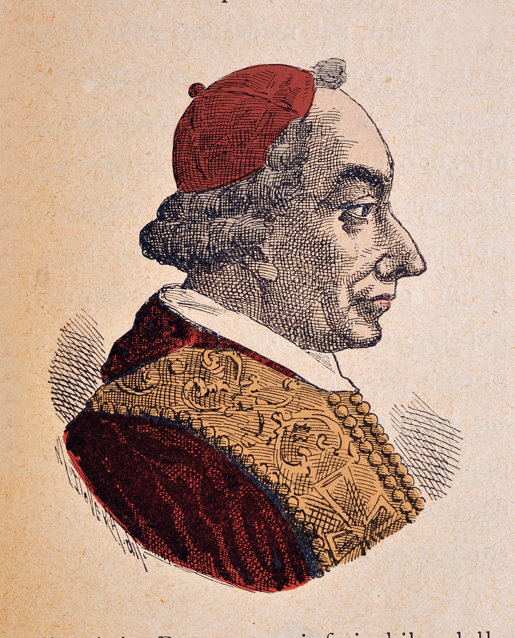 Retrato del Papa Pío VI (Giovanni Angelo Braschi) (1775-1799), 1898 (grabado con coloración posterior) de Italian School