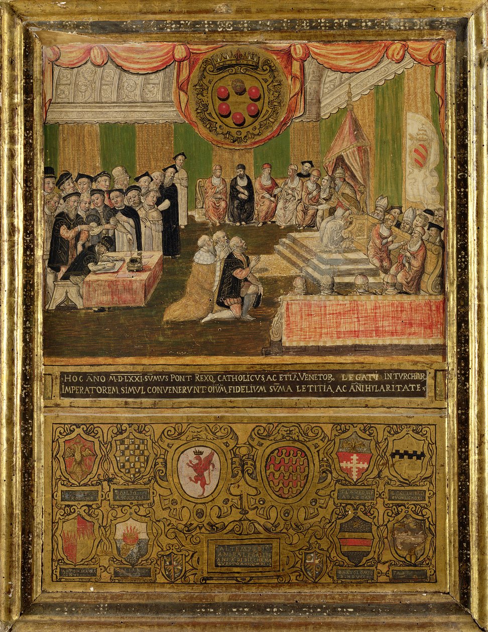 Ratificación de la Liga contra los turcos, 1570-71 de Italian School
