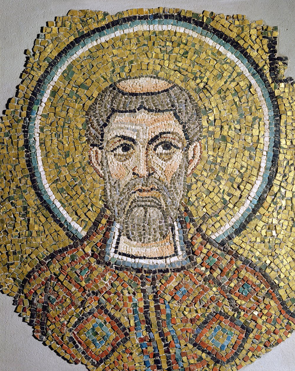 San Ursicino: Fragmento de un mosaico de la Basílica Ursiana, la antigua catedral de Rávena de Italian School