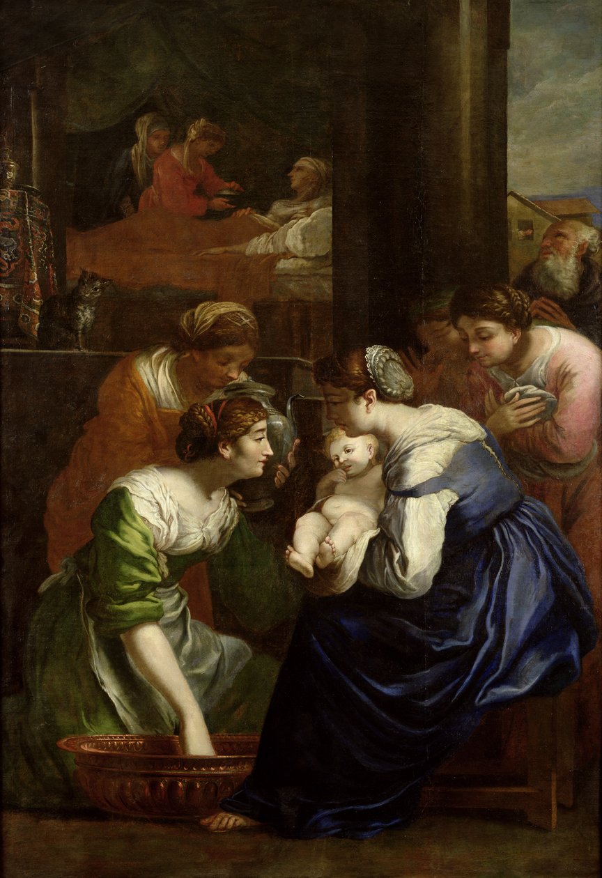 El nacimiento de la Virgen, c.1620 de Italian School