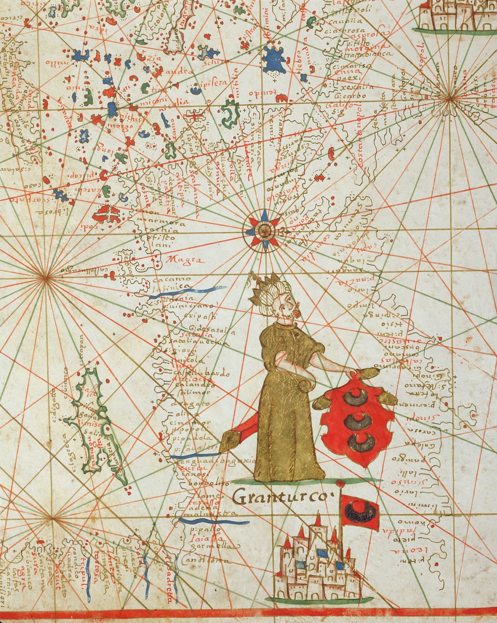 El Imperio Turco, de un atlas náutico, 1646 de Italian School