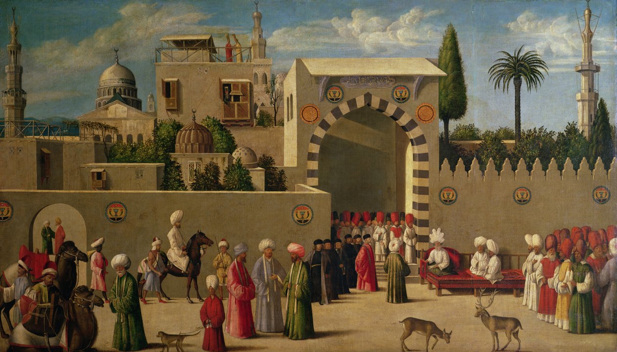 La entrevista del embajador veneciano en una ciudad oriental o, La recepción de Domenico Trevisani en El Cairo en 1512 de Italian School