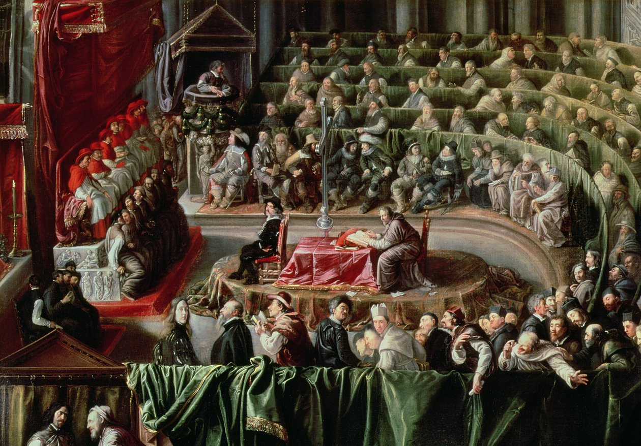 Juicio de Galileo, 1633 (detalle) de Italian School