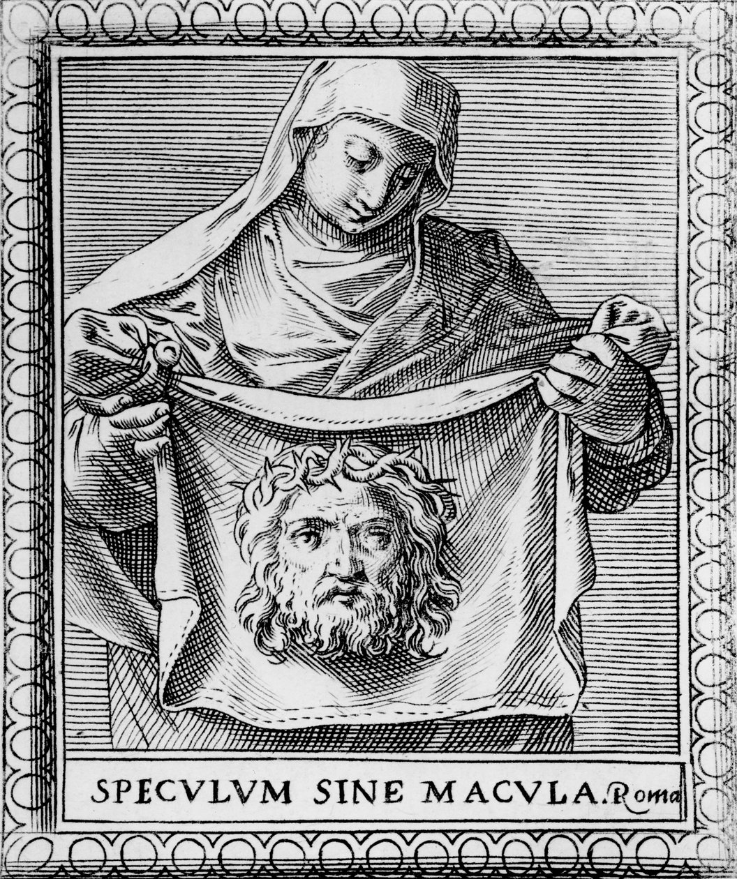 El paño de Verónica, grabado por Roma de Italian School