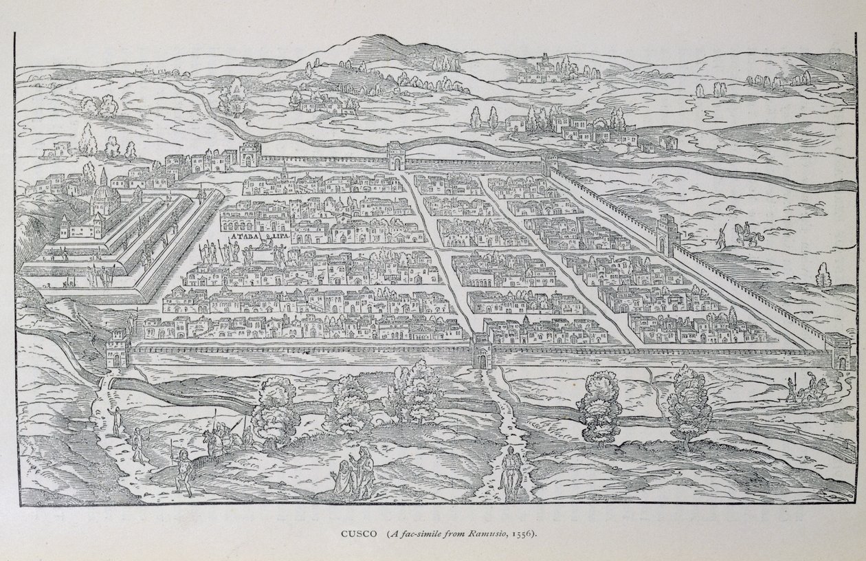 Vista de Cusco, de Ramusio, pub. 1556 de Italian School