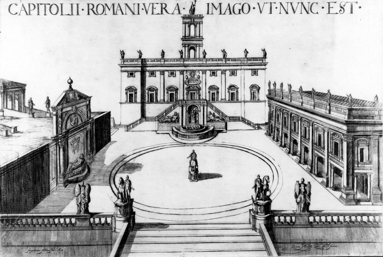 Vista del Capitolio en Roma, 1600 de Italian School