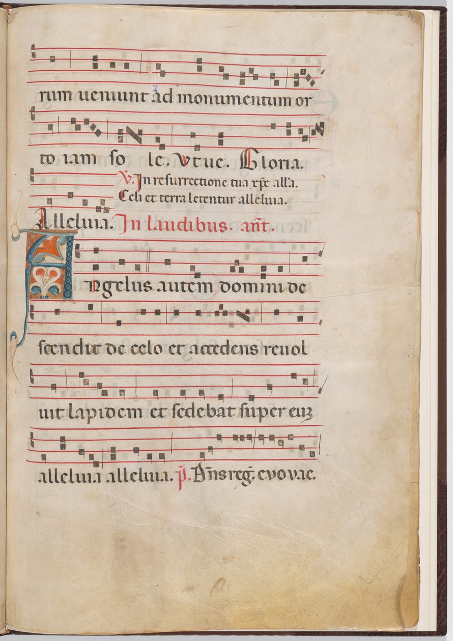 Hoja 3 de un Fragmento de Antifonario de Italian 13th Century