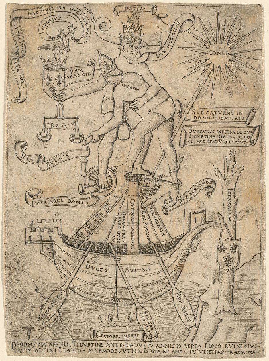Alegoría del Emperador y el Papa de Italian 15th Century