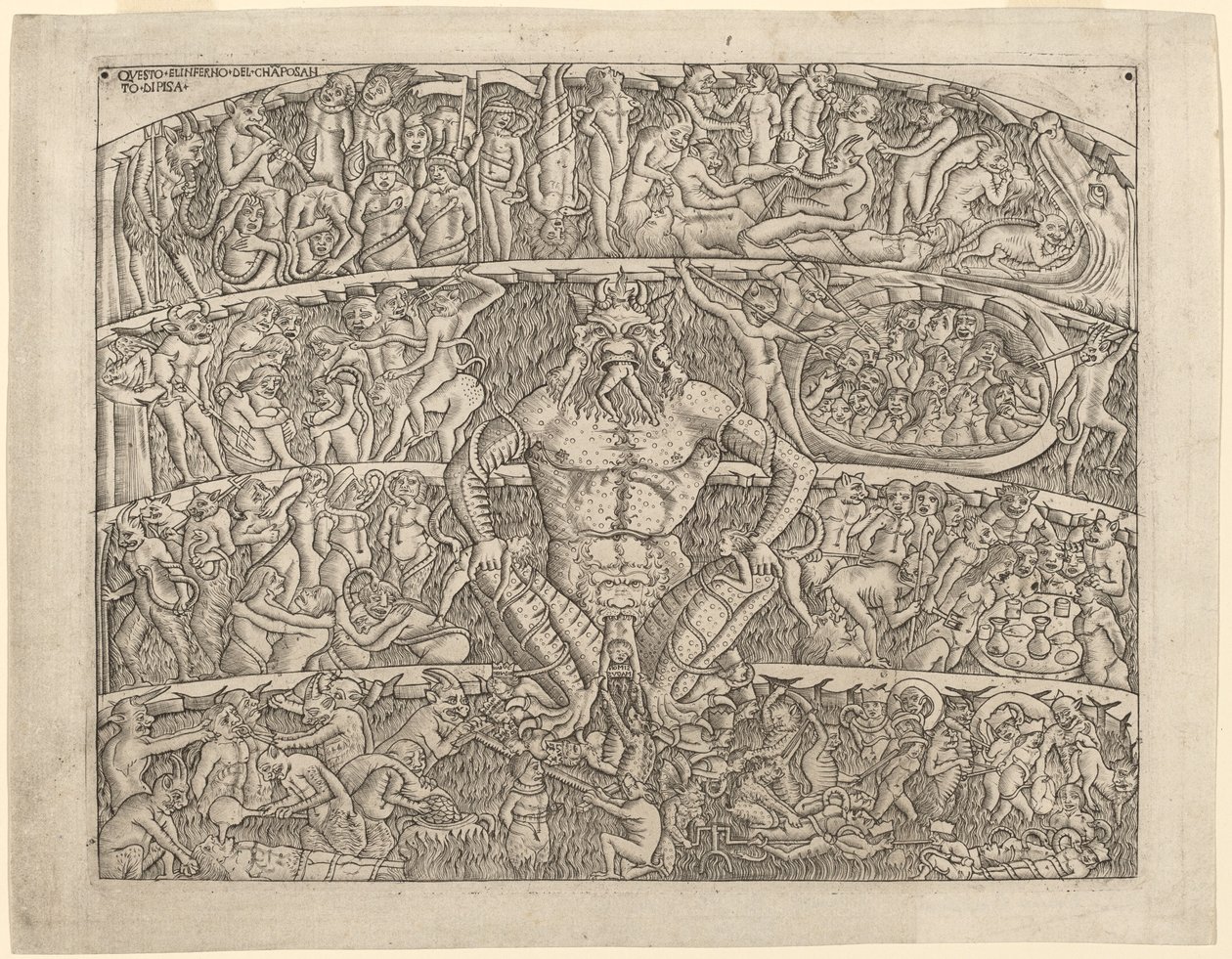 El Infierno, después del Fresco en el Camposanto de Pisa de Italian 15th Century