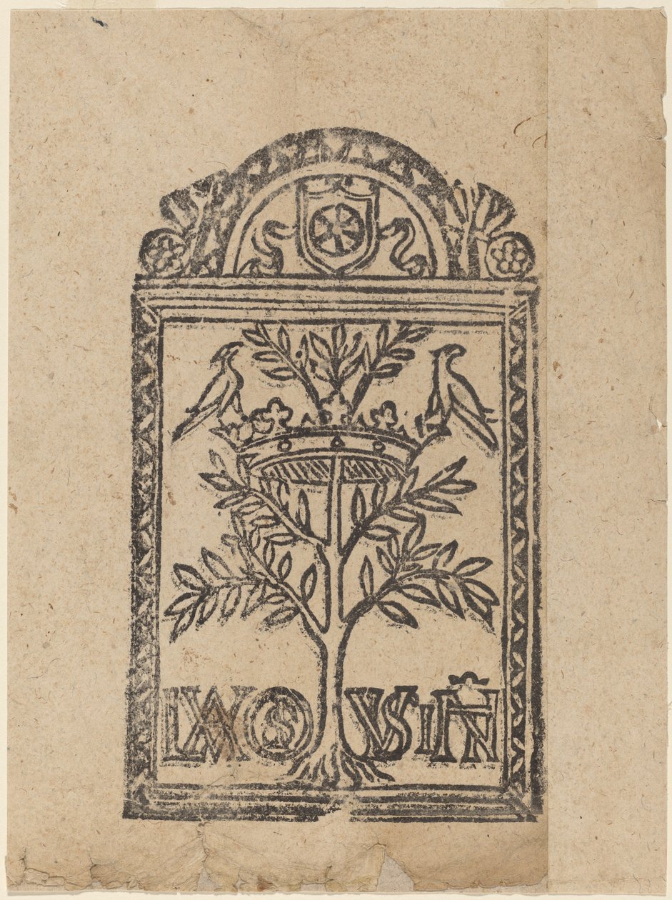 Árbol con Corona y Dos Pájaros de Italian 16th Century