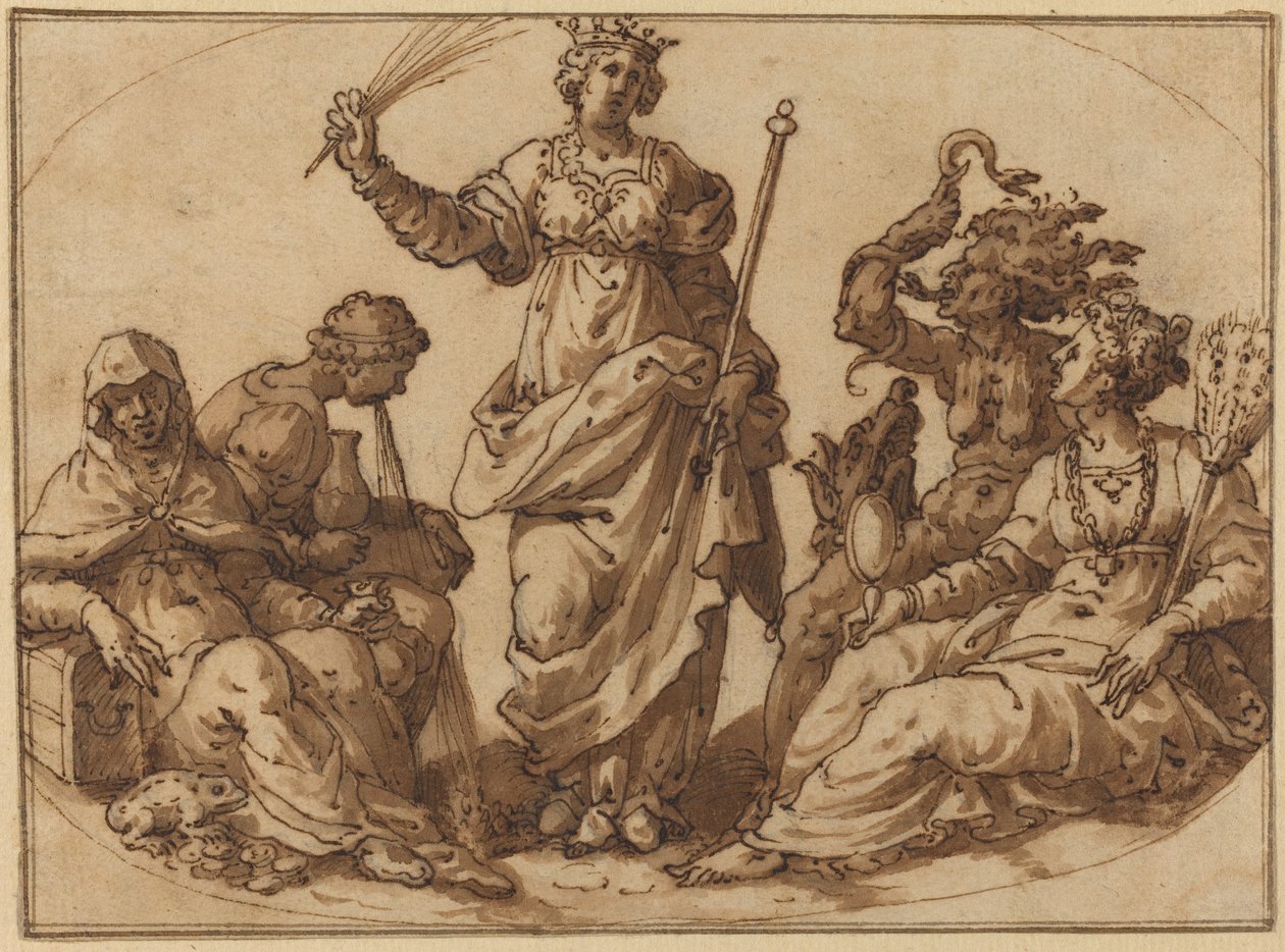 La virtud triunfando sobre los vicios de Italian 16th Century