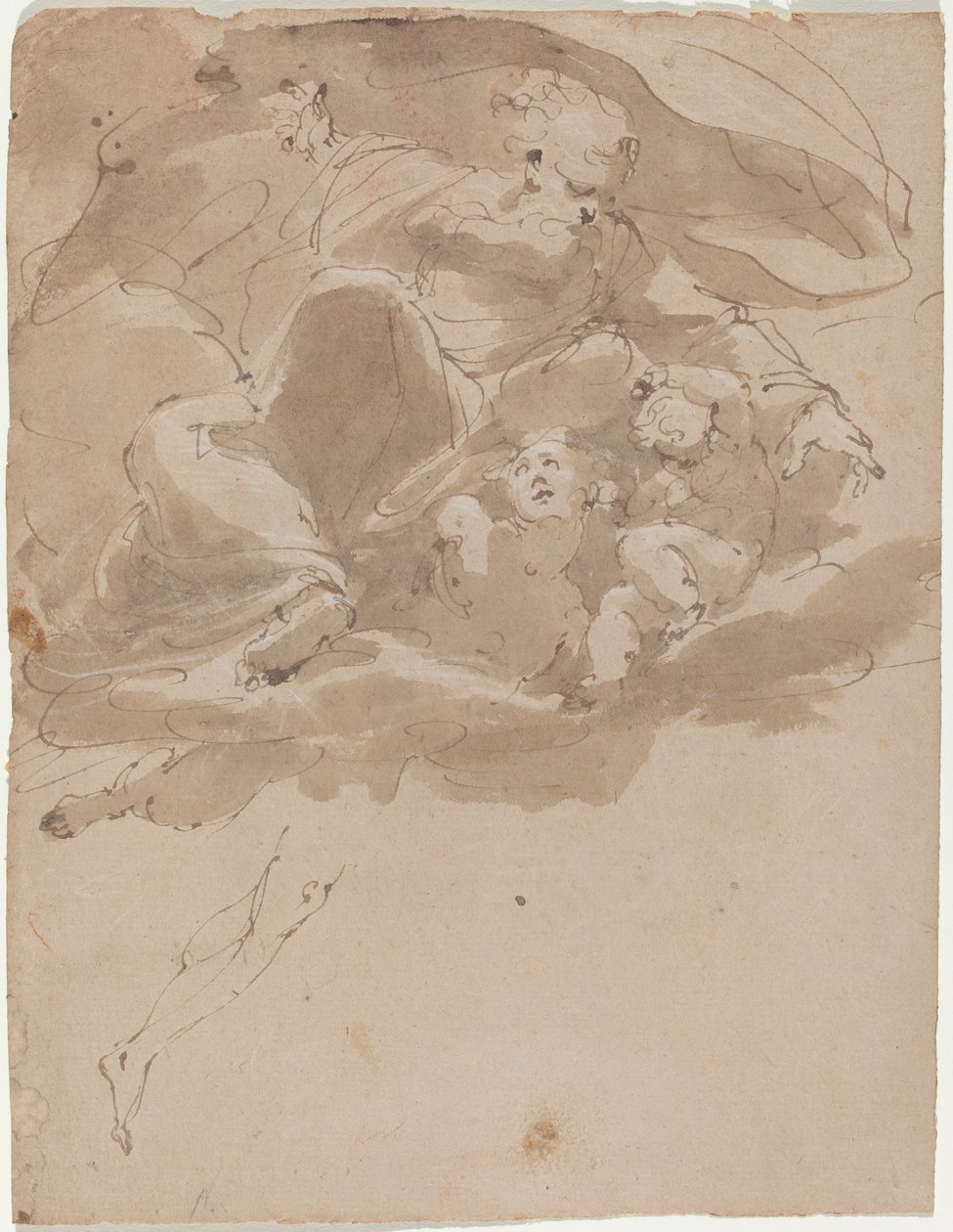 Dios el Padre con Ángeles de Italian 17th Century