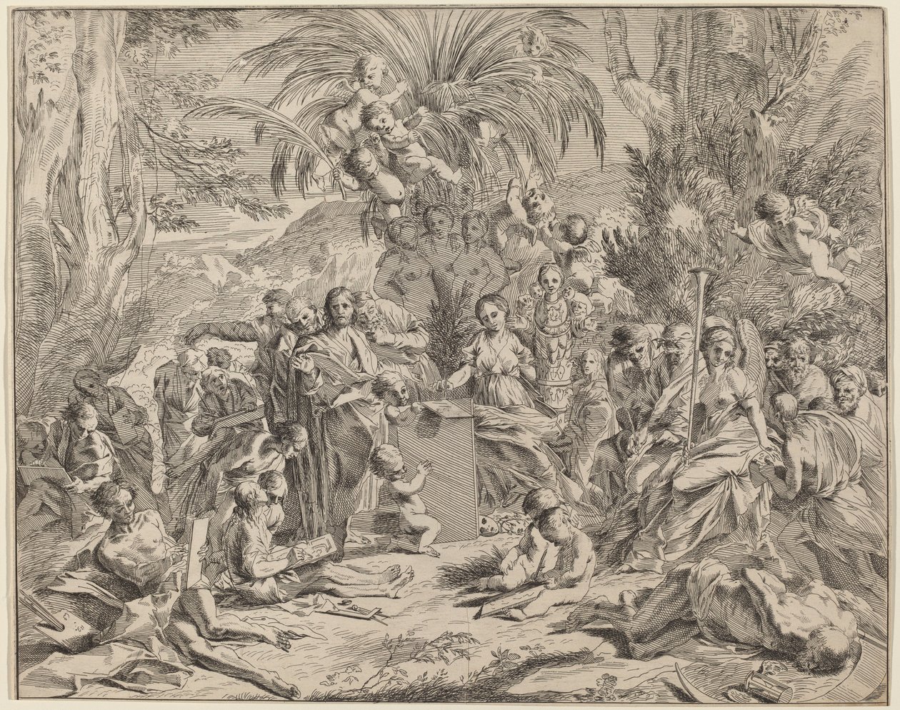 Alegoría de la pintura de Italian 17th Century, after Pietro Testa