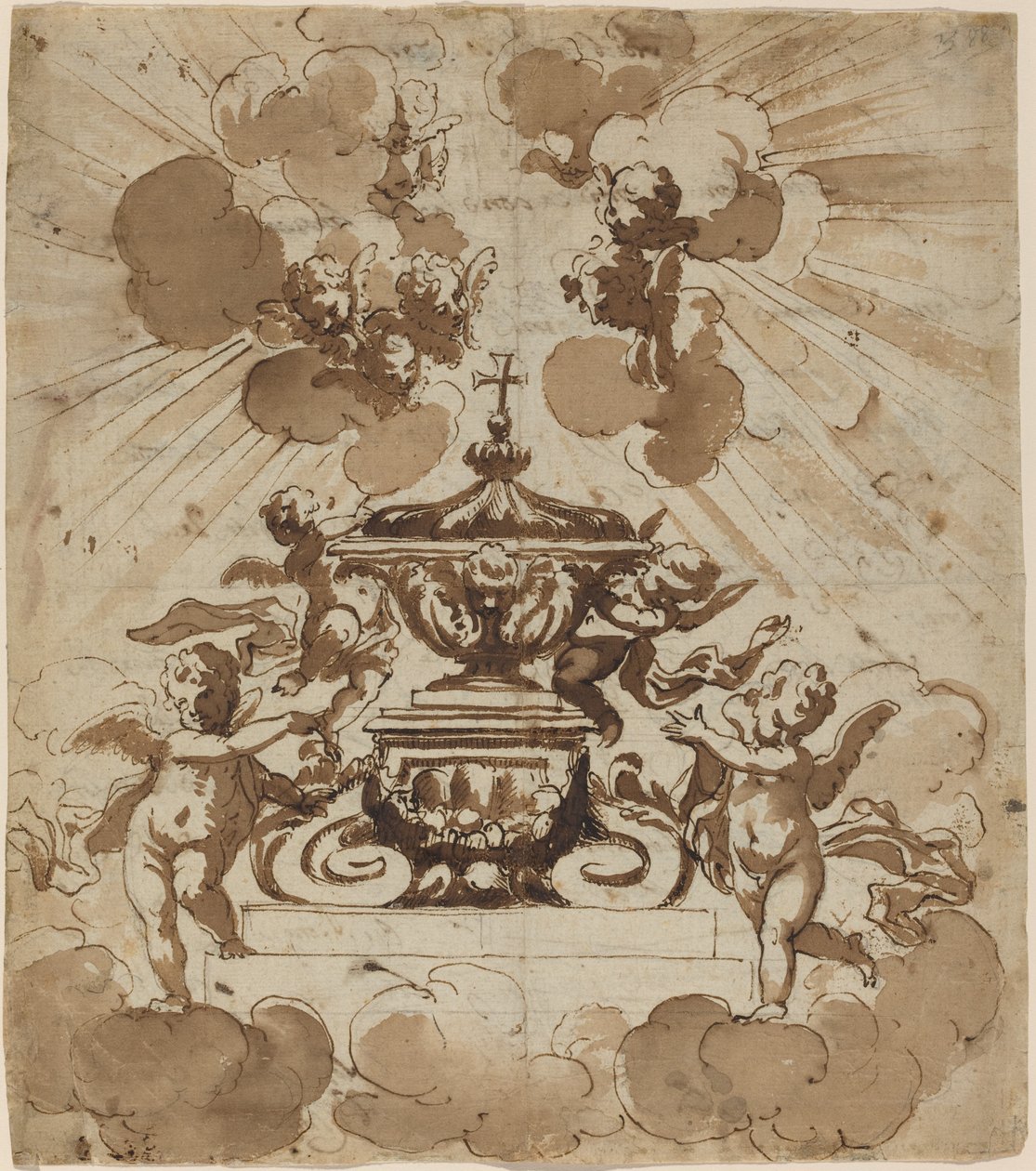 Glorificación de la Hostia de Italian 18th Century