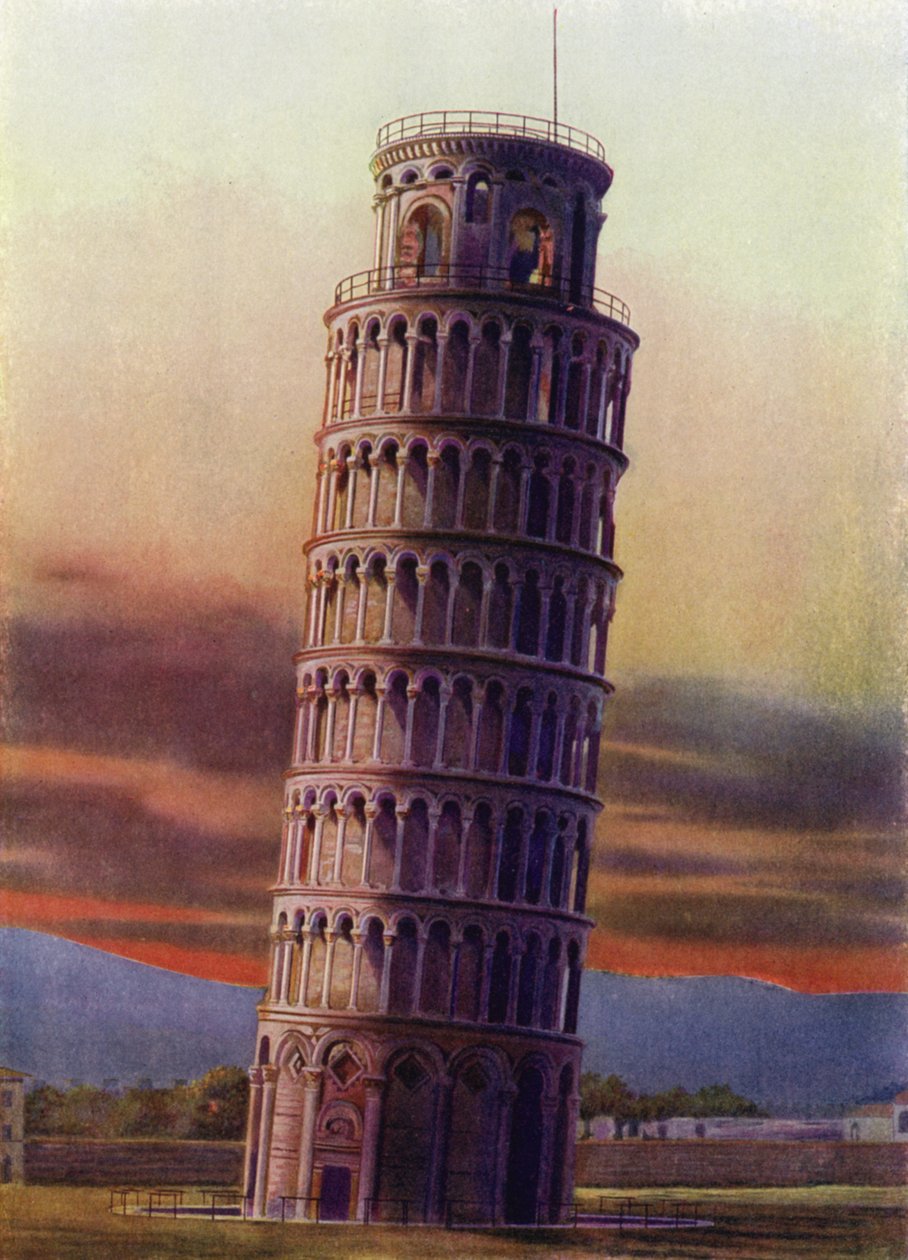 Torre inclinada de Pisa, Italia (foto en color) de Italian Photographer