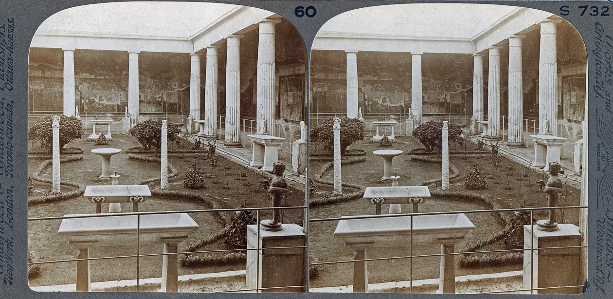 La Casa de Vettii, Pompeya, de The Underwood Travel Library, 1895 de Italian Photographer