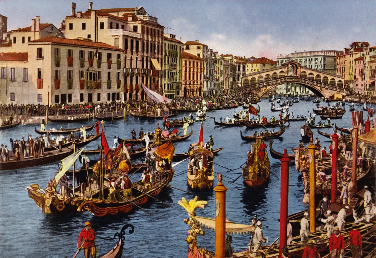 Venezia / Venecia: Canal Grande in festa (foto en color) de Italian Photographer