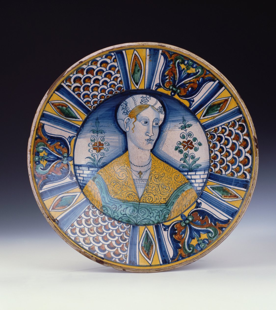 Plato de retrato grande de Deruta, c.1530 de Italian School