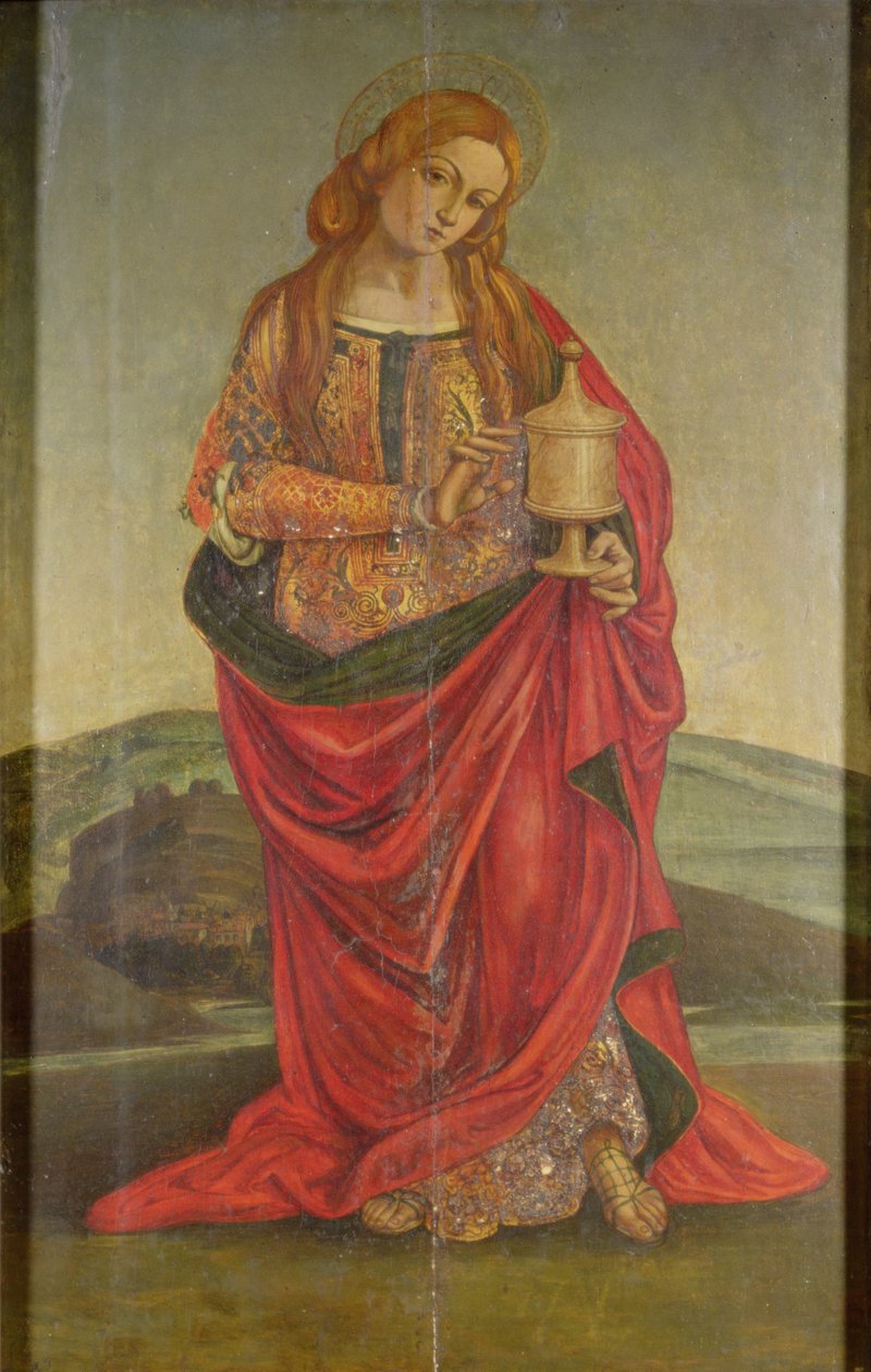 Una santa con un cáliz, posiblemente María Magdalena, probablemente siglo XVI de Italian School