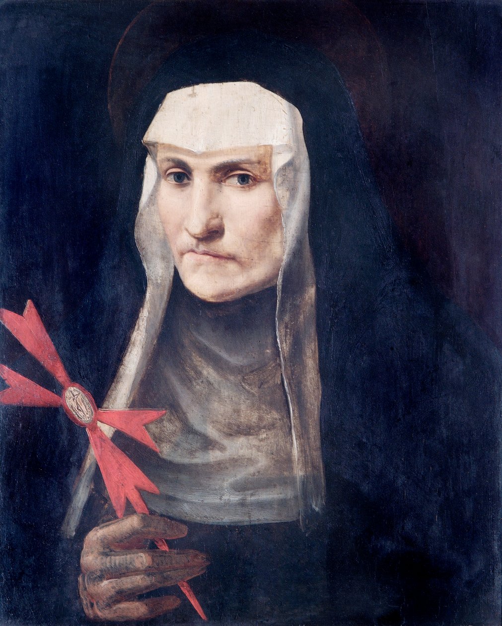 Una monja santa, c.1600 (óleo sobre tabla de álamo) de Italian School