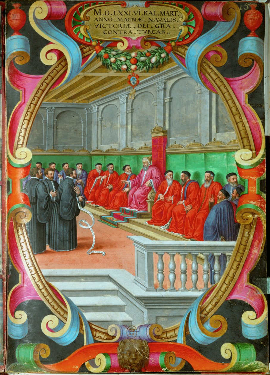 Reunión del Gran Consejo de Venecia presidida por el Dux Sebastiano Venier de Italian School