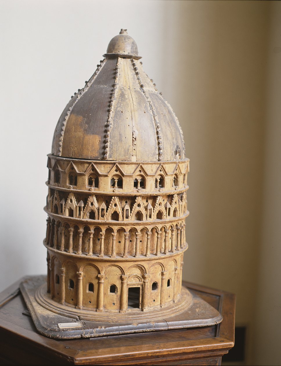 Modelo del Baptisterio de Pisa de Italian School
