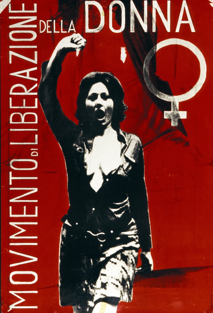 Cartel italiano del movimiento de liberación de la mujer. de Italian School