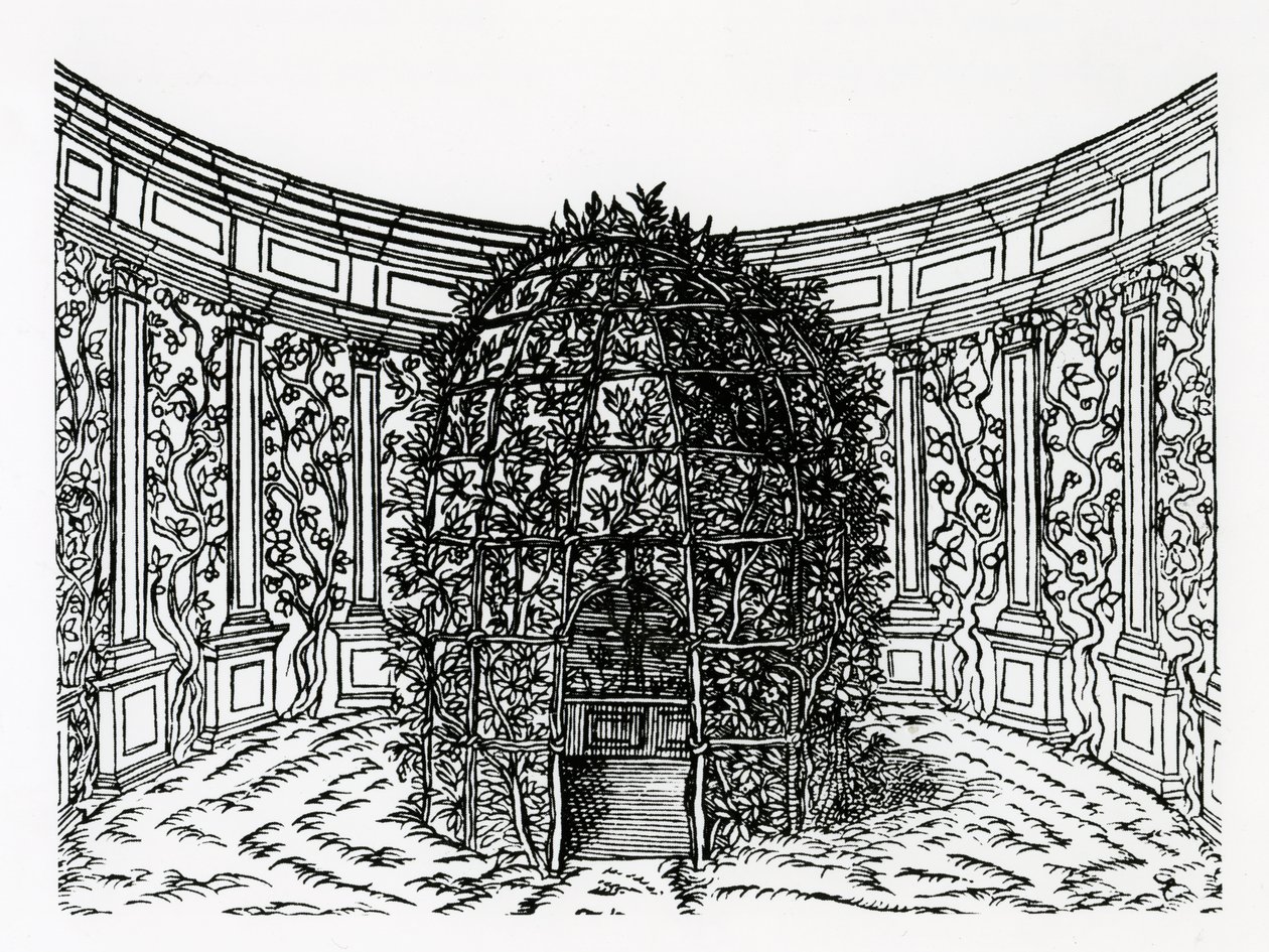 Un Cenador, de Hypnerotomachia Poliphili, atribuido a Francesco Colonna (c.1432-1527), publicado 1499 de Italian School