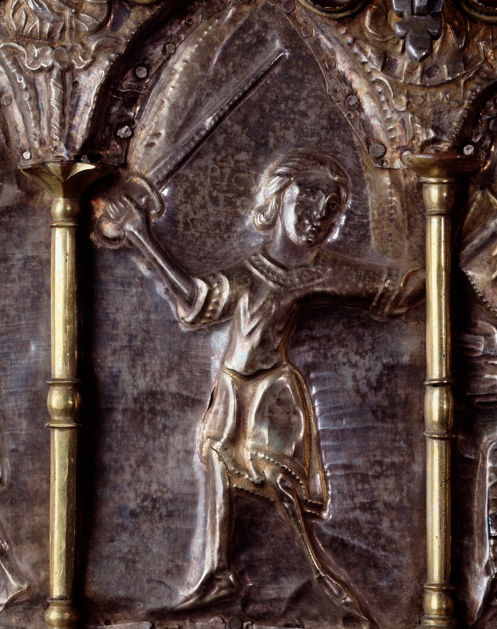 Arca de Barbarroja, con escenas de la vida de San Juan Bautista (madera, hoja de plata y piedras) de Italian School