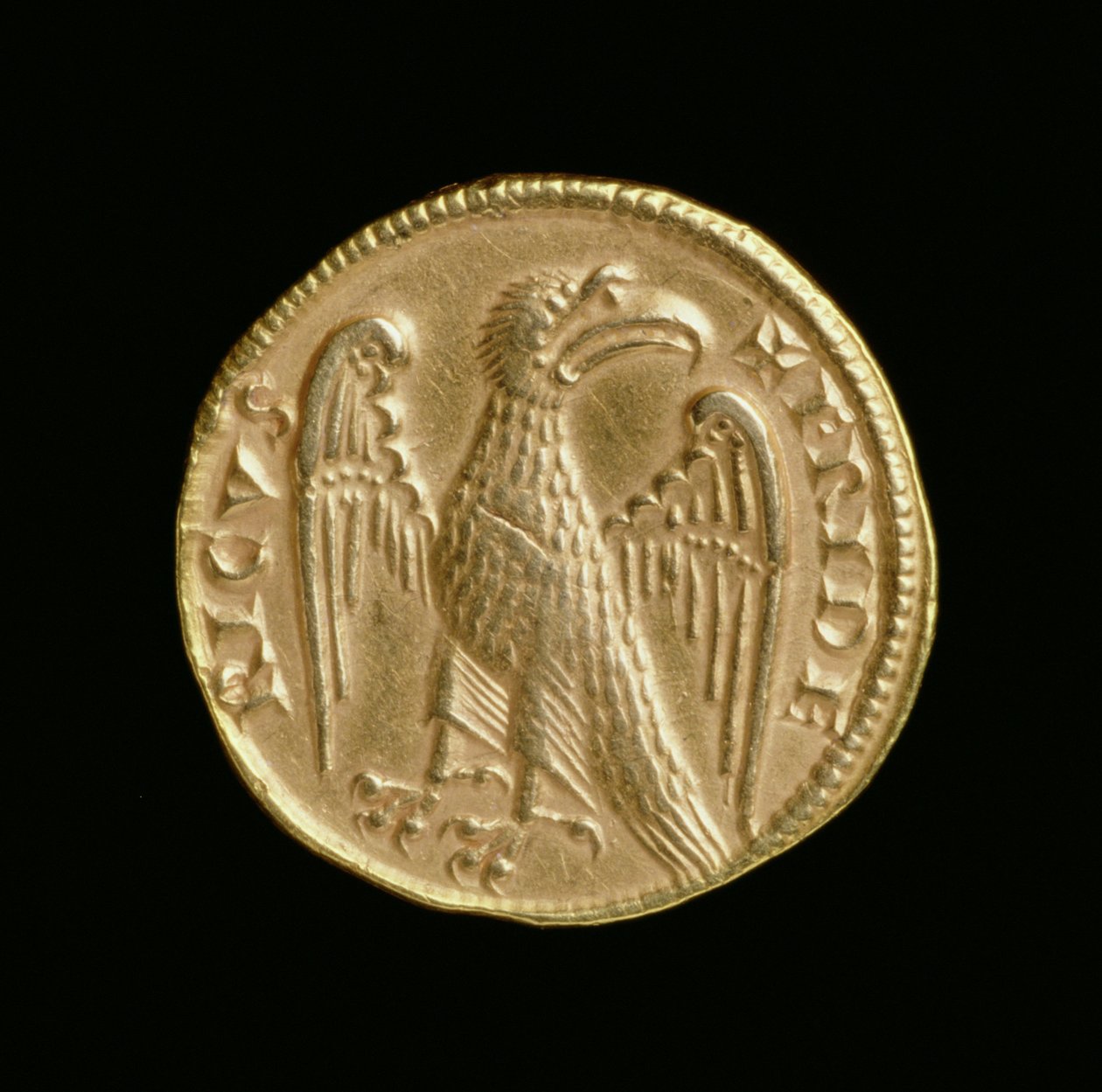 Augustalis de Federico II (1198-1250), Reino de Sicilia y el Sur de Italia, Casa de Moneda de Mesina, 1231-50 (reverso) de Italian School