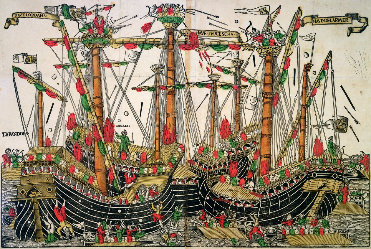Batalla de Zonchio de Italian School