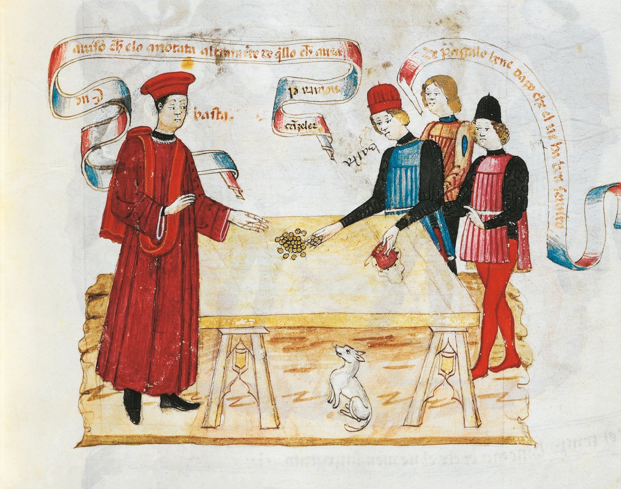 Miniatura de soborno a un juez del Libro de los Privilegios, manuscrito, Italia, siglo XV. de Italian School