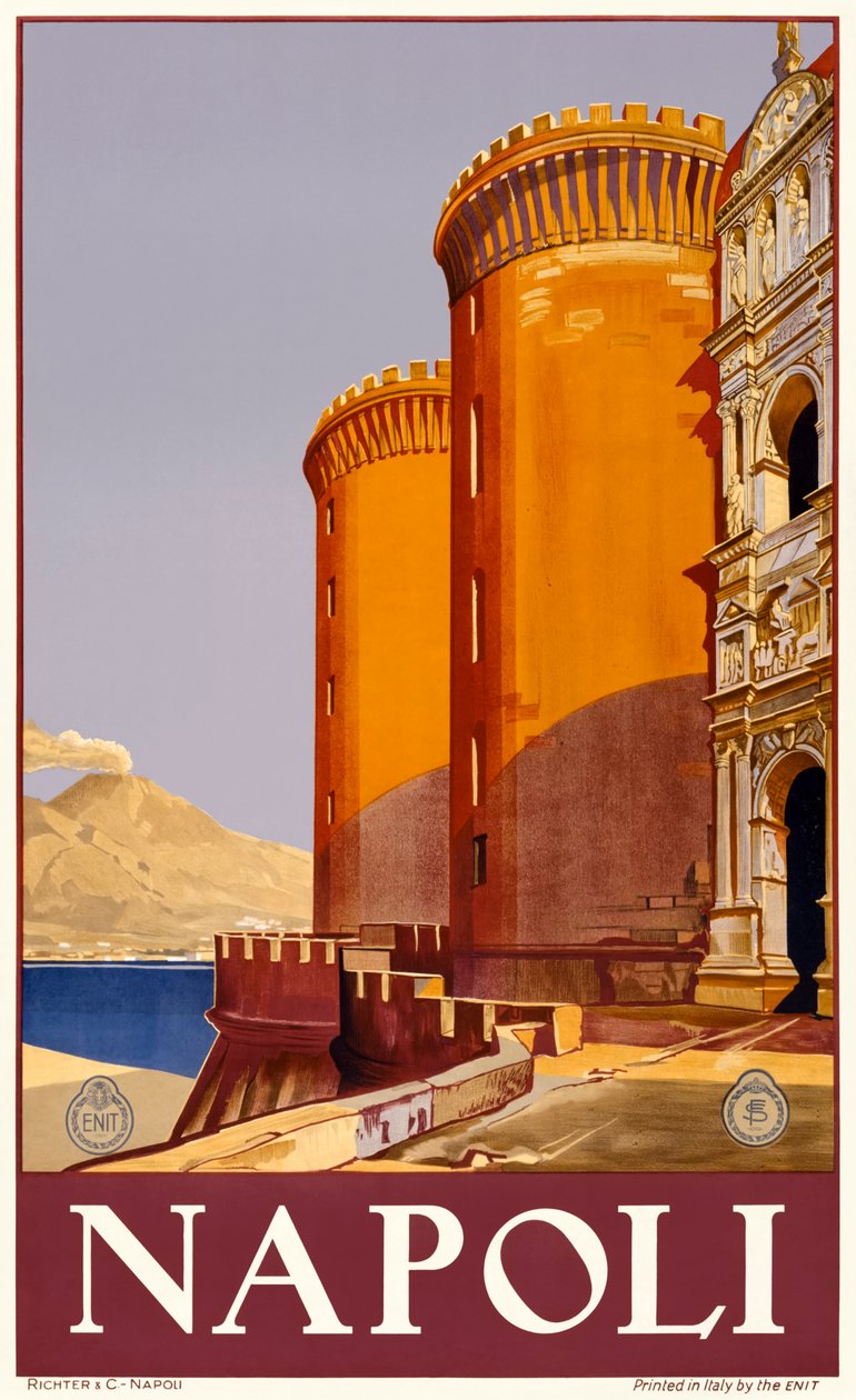 Castel Nuovo en Nápoles de Italian School