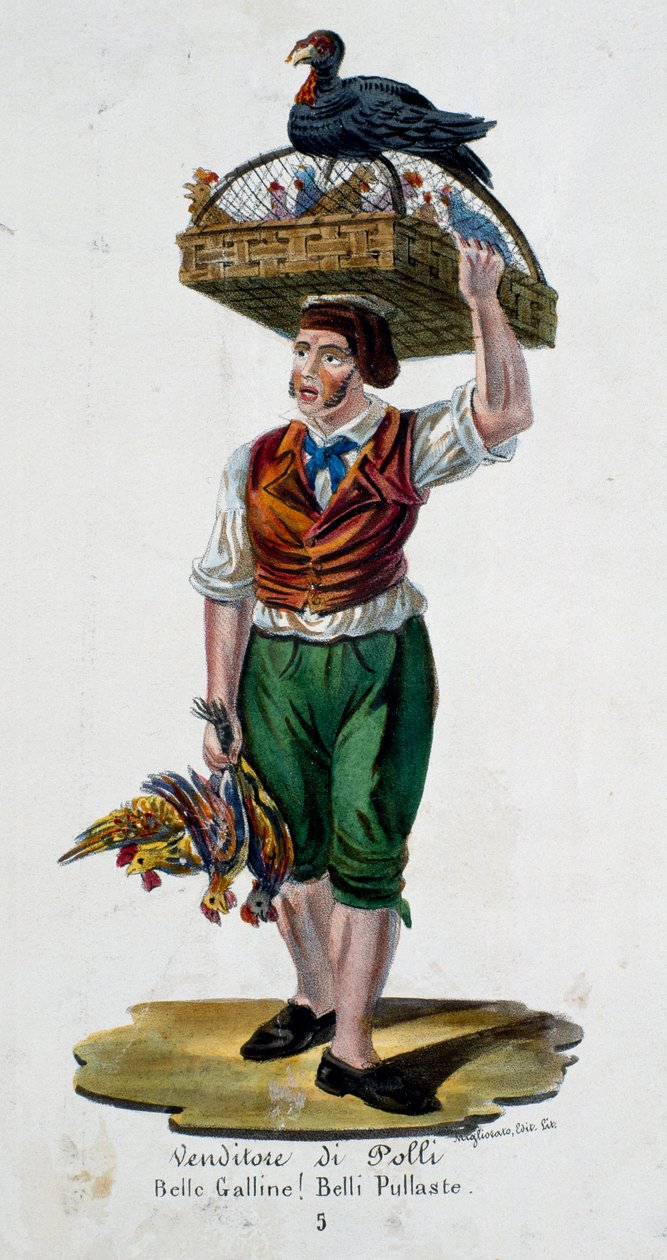 Vendedor de pollos, Italia de Italian School