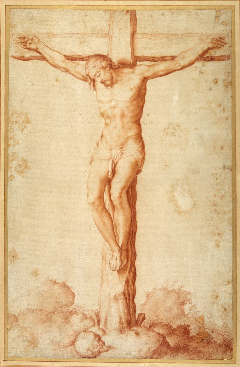 Cristo Crucificado en el Gólgota de Italian School