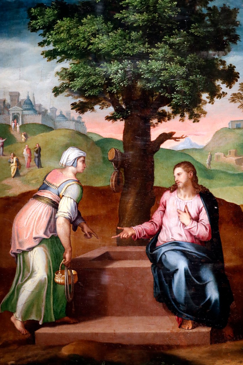 Cristo y la mujer samaritana en el pozo (segunda mitad del siglo XVI) de Italian School