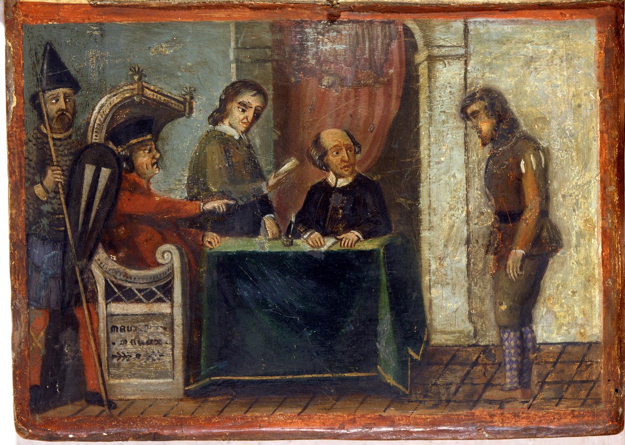 Condena de un ciudadano en presencia del juez y representantes de la ciudad 1273. Archivo Nacional, Siena de Italian School