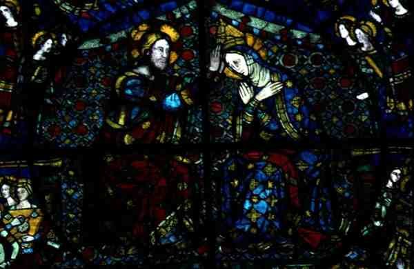 Coronación de la Virgen, de la ventana rosa oeste de Italian School