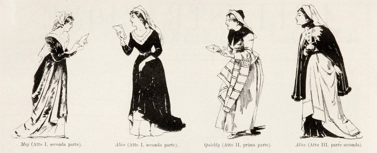 Vestuario de la ópera Falstaff de Verdi, de L