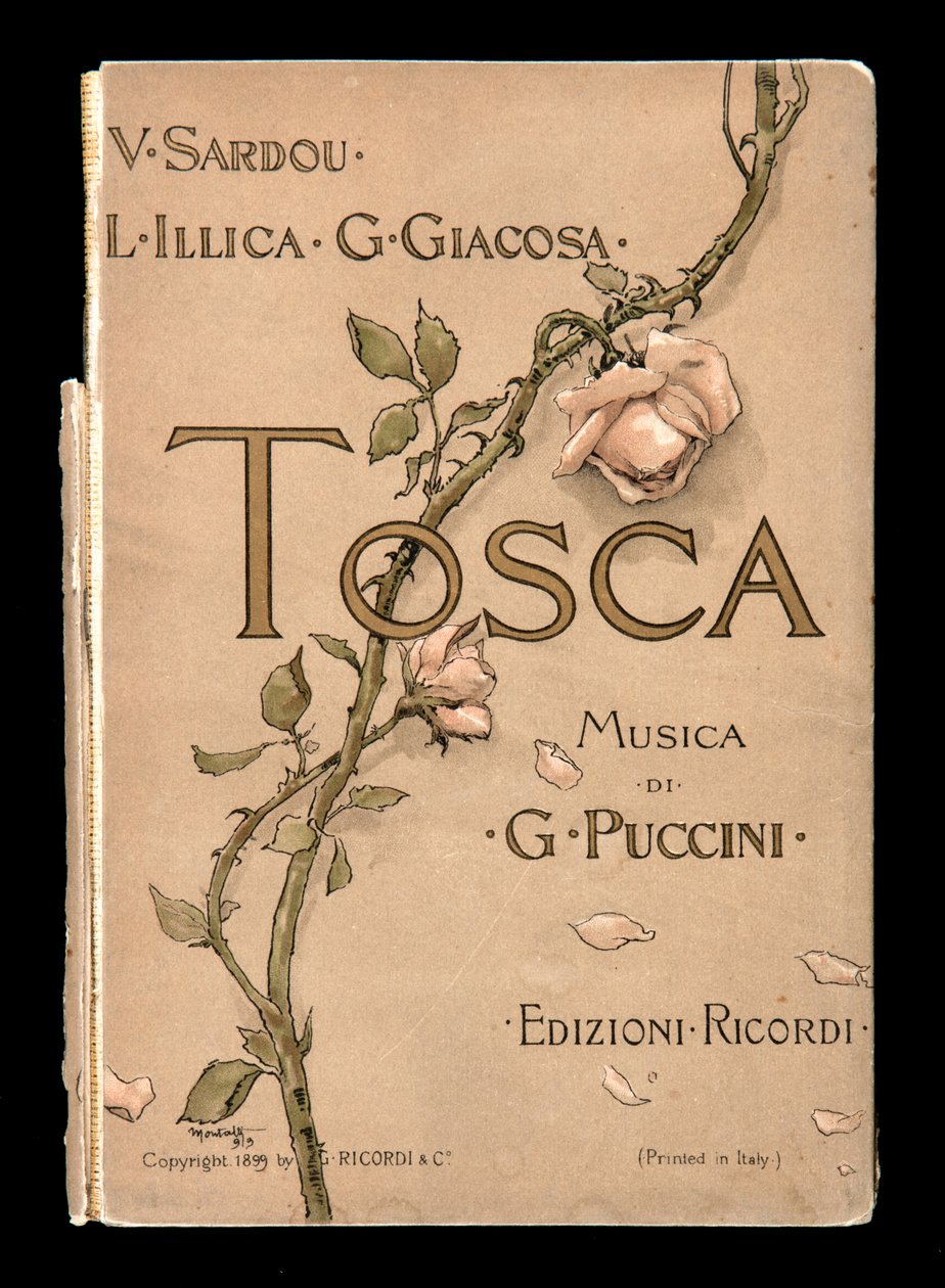 Portada, Libreto de Tosca de Giacomo Puccini, Edición Ricordi, Italia de Italian School