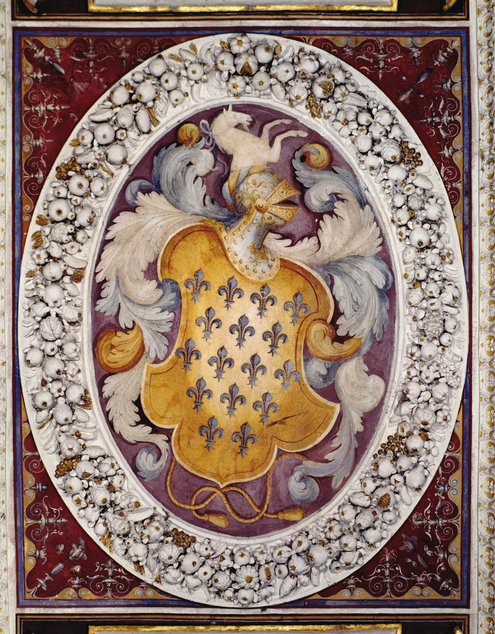 Escudo de la familia Farnesio (fresco) de Italian School