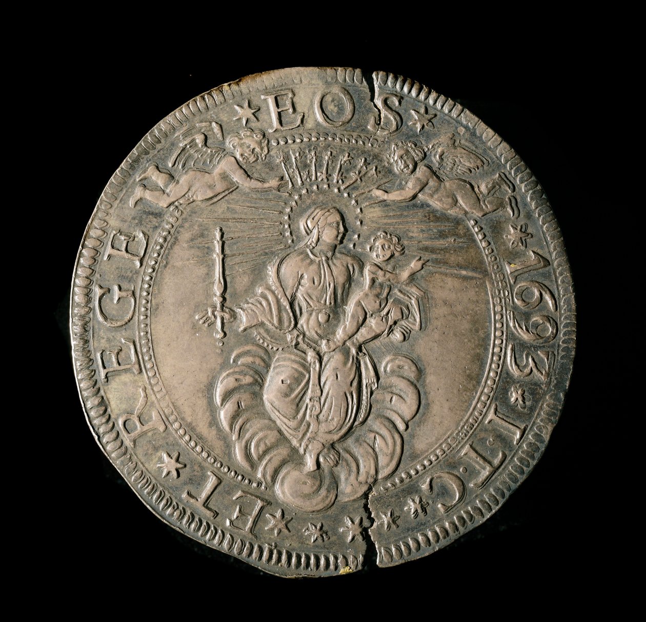 Moneda de la República de Génova: ECU ancho en plata. Diámetro 61 mm. 1693. reverso. de Italian School