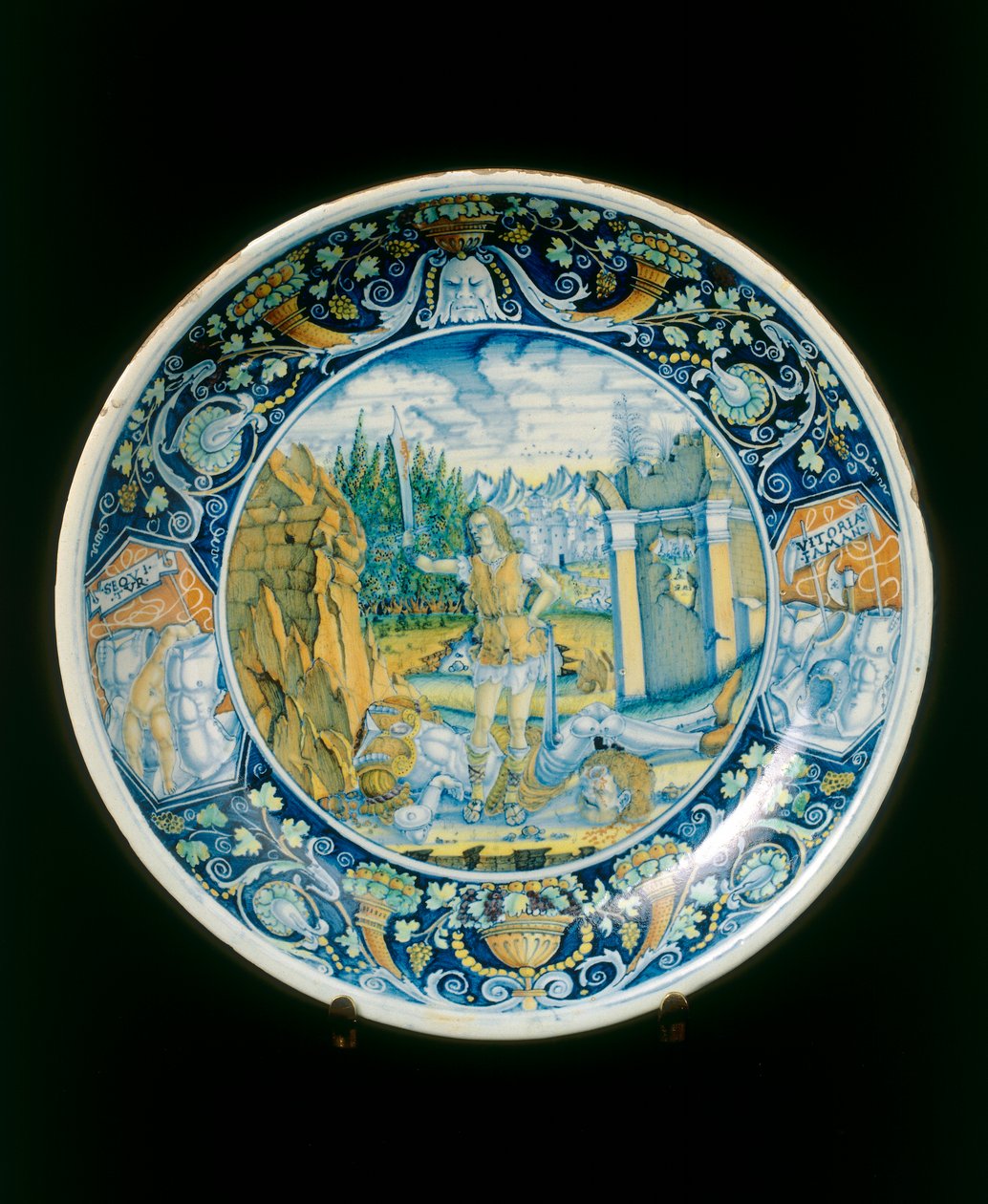 David y Goliat, manufactura de Faenza de Italian School